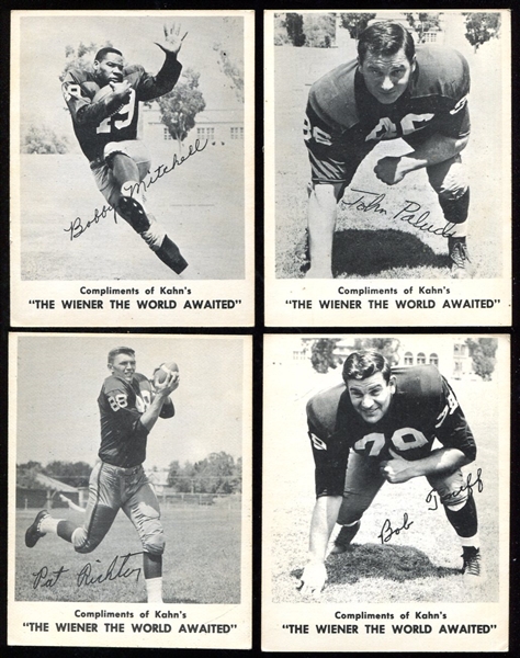 1963 Kahns Football 4 Different Redskins