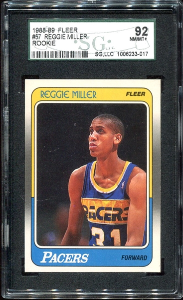 1988-89 Fleer #57 Reggie Miller RC SG 92