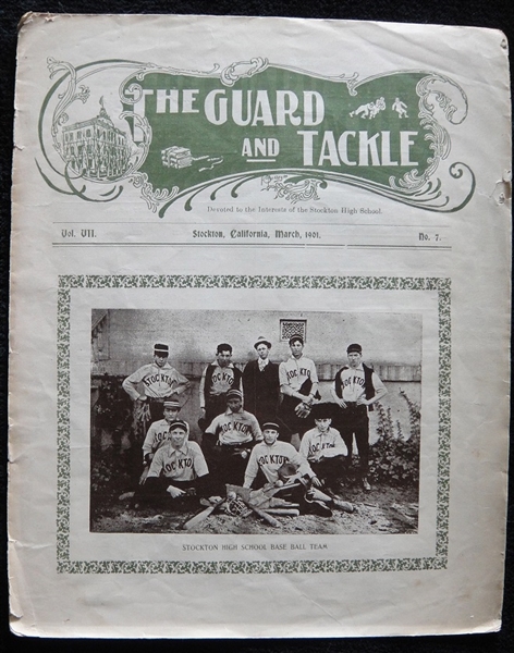 1901 Stockton Guard and Tackle Newspaper Baseball Team 