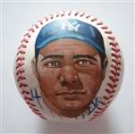 Babe Ruth Hand Painted Ball by Erwin Sadler