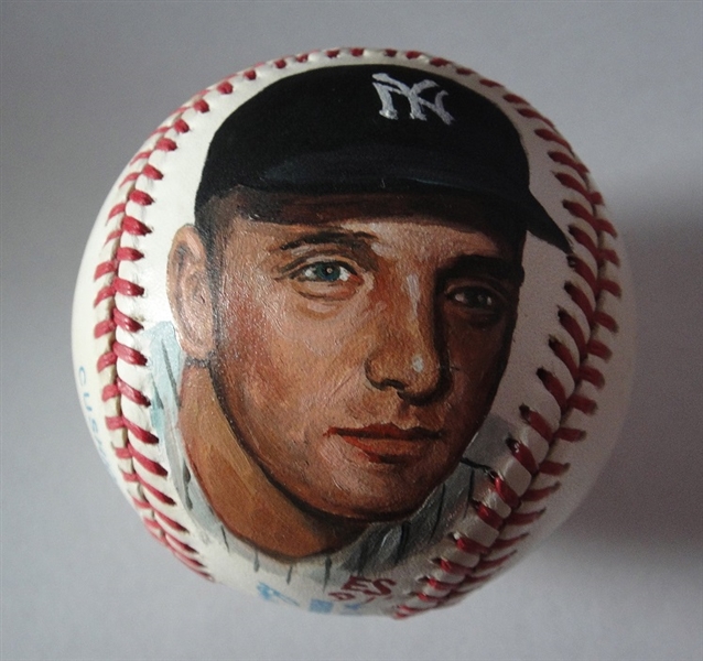Roger Maris Hand Painted Baseball by Erwin Sadler