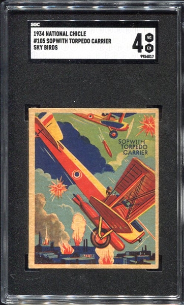 1934 National Chicle Sky Birds #105 Sopwith SGC 4