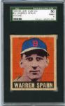 1948-49 Leaf #32 Warren Spahn SGC 50 with Wet Print Transfer