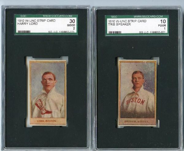 1910 W-Unc Strip Card Lot of Two Tris Speaker SGC A & Harry Lord SGC 30