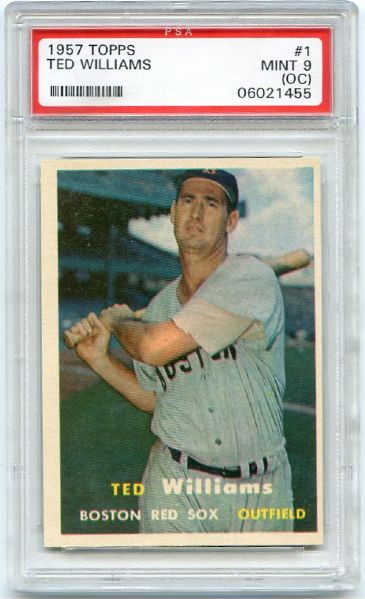 1957 Topps #1 Ted Williams PSA 9 OC