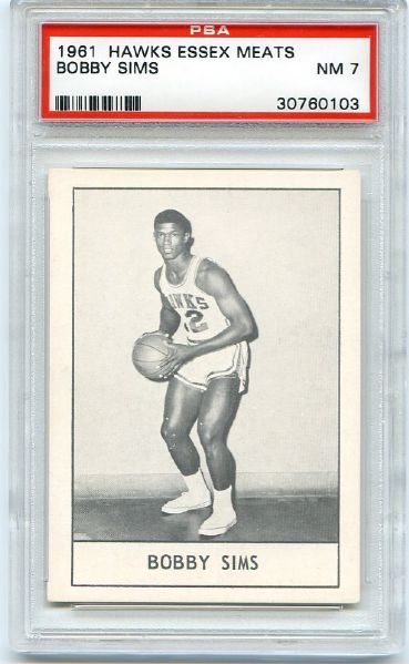 1961 Hawks Essex Meats Bobby Sims PSA 7