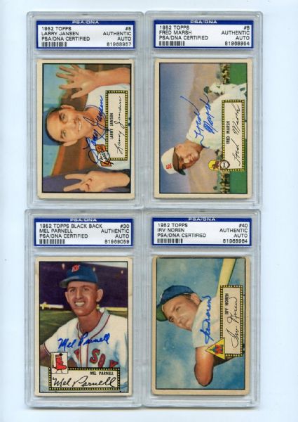 1952 Topps Baseball Lot of 30 Cards All Autographed PSA/DNA Certified