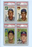 1954 Topps Baseball Lot of 18 Different All Autographed PSA/DNA Certified With HOFers
