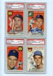 1954 Topps Baseball Lot of 18 Different All Autographed PSA/DNA Certified With HOFers