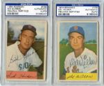 Two 1954 Bowman Baseball Cards Autographed PSA/DNA Certified