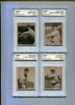 1948 Bowman Baseball Lot of Four Blank Back Cards