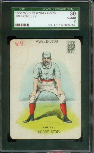 1888 WG1 Playing card-  Jim Donelly  SGC 30