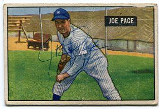 1951 Bowman #217 Joe Page Autographed