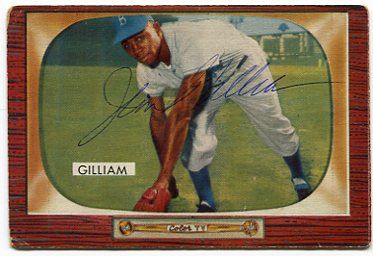 1955 Bowman #98 Jim Gilliam Autographed card
