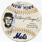 Casey Stengel Double Autographed Baseball Disc PSA/DNA