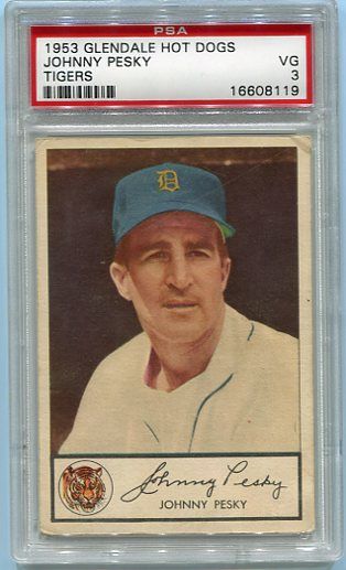 1953 Glendale Meats Johnny Pesky PSA 3