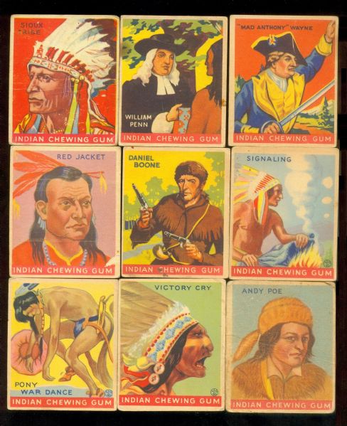 R73 Goudey Indian Chewing Gum - 24 cards from multiple series Including 12 from 312