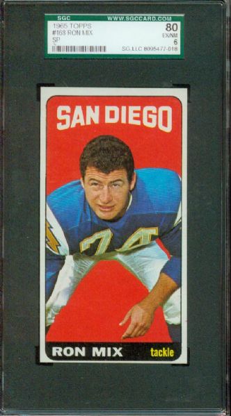 1965 Topps Football Ladd, Lowe, Mix-  High Grade SGC 