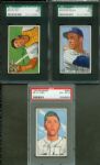 1952 Bowman (3) Loes PSA 8, Rice SGC 88, Wilson SGC 88