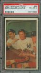 1953 Bowman Color #44 Berra, Bauer, Mantle  PSA 1