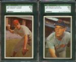 1953 Bowman Color #60 Hamner & #23 Wehmeier both SGC 84 NRMT