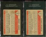 1953 Bowman Color #60 Hamner & #23 Wehmeier both SGC 84 NRMT