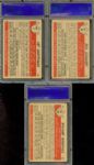 1953 Bowman Color (3) Houtteman, Lenhardt, Marshall  all PSA 7 NMT