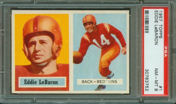 1957 Topps Football Eddie LeBaron   PSA 8 NQ