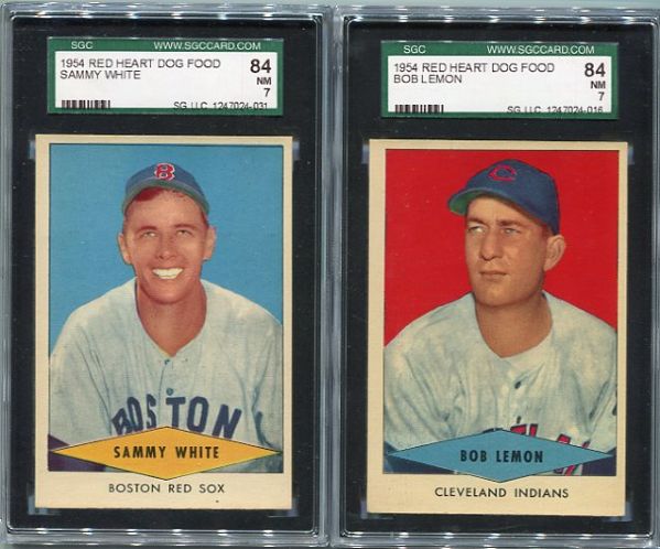 1954 Red Heart Sammy White & Bob Lemon Both SGC 84 