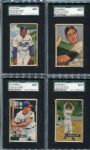 Lot of 9 1950's Bowman Baseball Cards ALL Autographed JSA
