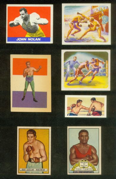 Boxing, Basketball, Football card lot. w/rare Lapchick Basketball (HOF) trade card