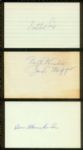 (3) autographs- Satchel Paige, Joe Dimaggio & Doc Blanchard