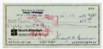 1974 Burleigh Grimes Signed Personal Check 