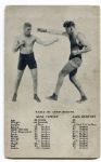 1926 Exhibit Card of Gene Tunney vs. Jack Dempsey Fighter Comparisons