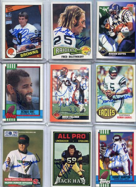 Lot of 30 Autographed Football Cards w/Many HOFers