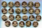 P2 Sweet Caporal Pins Lot of 23 All Different Except One, Many HOFers