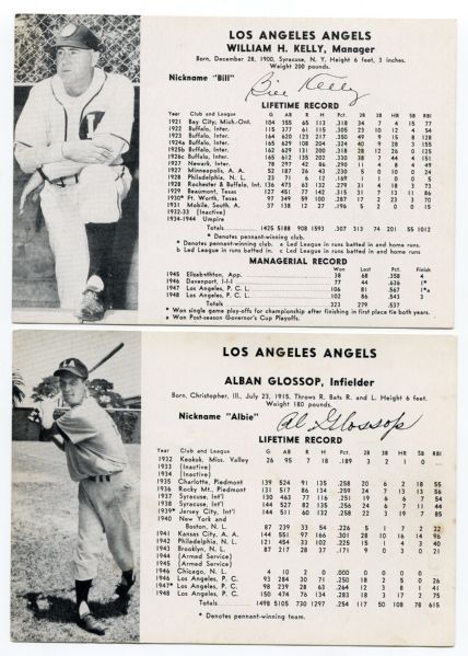 1949 PCL Los Angeles Angels Team Issue Lot of 8 Different Cards