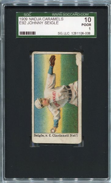 E92 Nadja Johnny Seigle, Cincinnati Natl SGC 10