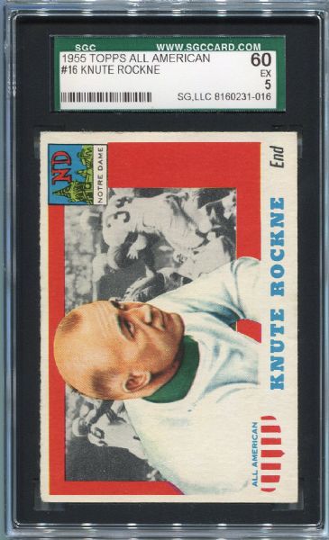 1955 Topps All American #16 Knute Rockne SGC 60