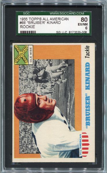 1955 Topps All American #66 "Bruiser" Kinard Rookie SGC 80