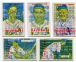 1951 Bowman Baseball Error Cards With Fronts Printed Over the Backs Lot of 5