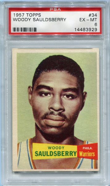 1957 Topps Baskeball #34 Woody Sauldsberry PSA 6
