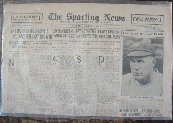 Lot of Five 1920s Sporting News Papers