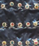 *P3 (35) Comic Pinbacks, P6 (55) Sweet Caporal, National Flag Pins, 1896