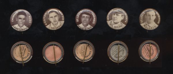 P2 Sweet Caporal Hall of Fame lot (5) Griffith, Hooper, Huggins(LL), McGraw, Wallace(No Cap)