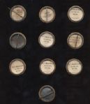 1896 Baseball Position Pins - Group of 10 with assorted backs