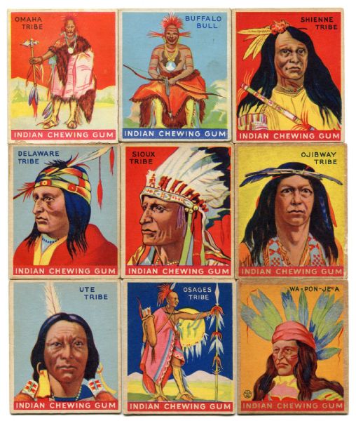 R73 Indian Gum High Number Series of 48 Including Skip Numbered Cards - 9 Different