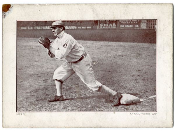 1910-12 Plowboy Tobacco Cabinet Charlie Mullen Chicago White Sox With Ad Back