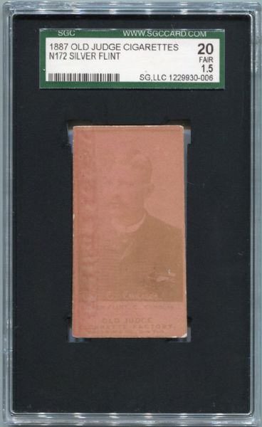 N172 Old Judge Cigarettes Silver Flint, Chicago Portrait SGC 20