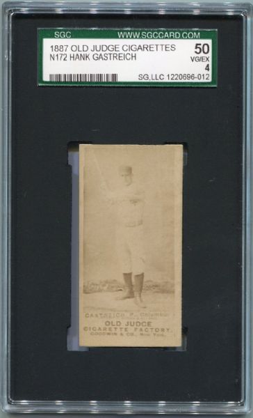 N172 Old Judge Cigarettes Hank Gasterich, Columbus SGC 50